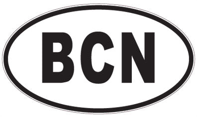 BCN - 3 Letter Initials Oval Sticker