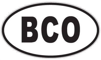BCO - 3 Letter Initials Oval Sticker