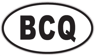 BCQ - 3 Letter Initials Oval Sticker