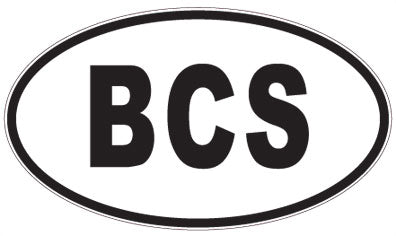 BCS - 3 Letter Initials Oval Sticker
