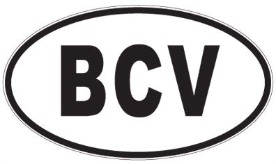 BCV - 3 Letter Initials Oval Sticker