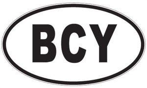 BCY - 3 Letter Initials Oval Sticker