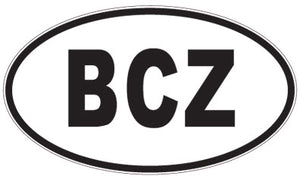 BCZ - 3 Letter Initials Oval Sticker