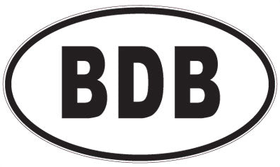 BDB - 3 Letter Initials Oval Sticker