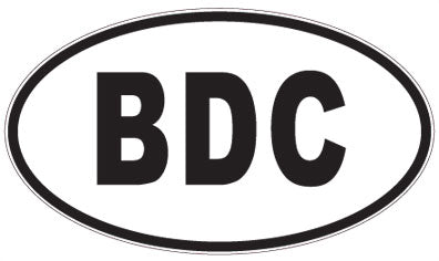 BDC - 3 Letter Initials Oval Sticker