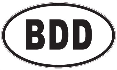 BDD - 3 Letter Initials Oval Sticker