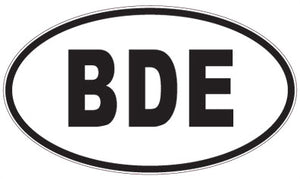 BDE - 3 Letter Initials Oval Sticker