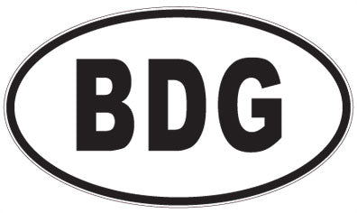 BDG - 3 Letter Initials Oval Sticker