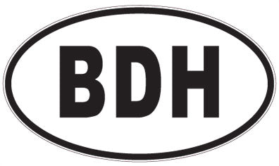 BDH - 3 Letter Initials Oval Sticker