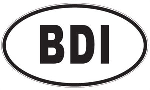 BDI - 3 Letter Initials Oval Sticker