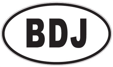 BDJ - 3 Letter Initials Oval Sticker