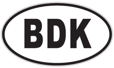 BDK - 3 Letter Initials Oval Sticker