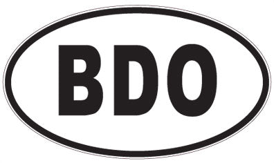 BDO - 3 Letter Initials Oval Sticker