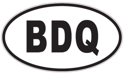 BDQ - 3 Letter Initials Oval Sticker