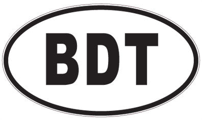 BDT - 3 Letter Initials Oval Sticker