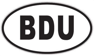 BDU - 3 Letter Initials Oval Sticker