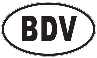 BDV - 3 Letter Initials Oval Sticker