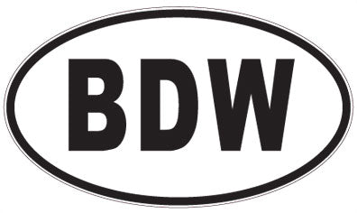 BDW - 3 Letter Initials Oval Sticker