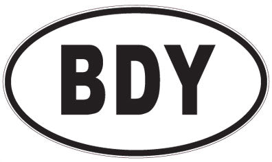 BDY - 3 Letter Initials Oval Sticker
