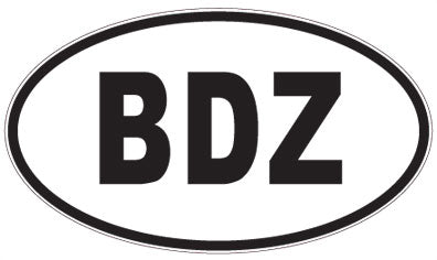 BDZ - 3 Letter Initials Oval Sticker