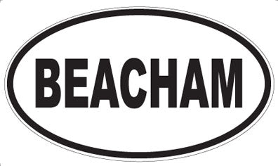 BEACHAM - Oval Magnet