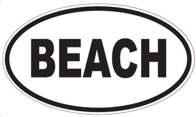 BEACH - Oval Magnet