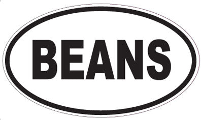 BEANS - Oval Sticker