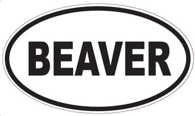 BEAVER - Oval Sticker