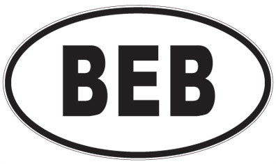BEB - 3 Letter Initials Oval Sticker