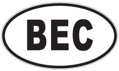 BEC - 3 Letter Initials Oval Sticker