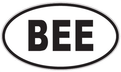 BEE - 3 Letter Initials Oval Sticker