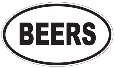 BEERS - Oval Sticker