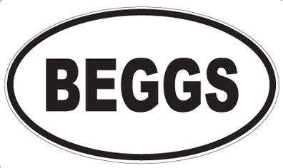 BEGGS - Oval Magnet