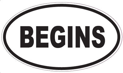 BEGINS - Oval Sticker