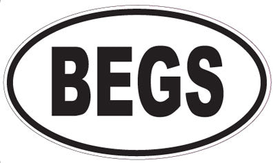 BEGS - Oval Sticker