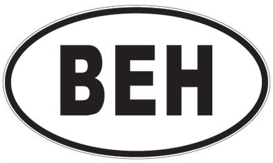 BEH - 3 Letter Initials Oval Sticker