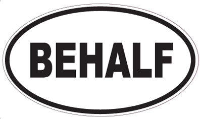 BEHALF - Oval Sticker