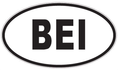 BEI - 3 Letter Initials Oval Sticker