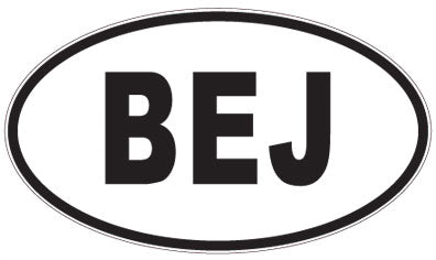BEJ - 3 Letter Initials Oval Sticker