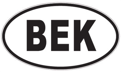 BEK - 3 Letter Initials Oval Sticker
