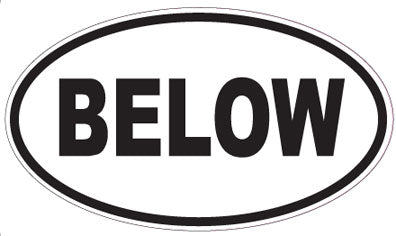 BELOW - Oval Sticker