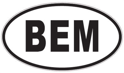 BEM - 3 Letter Initials Oval Sticker