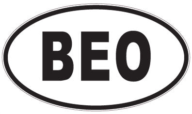 BEO - 3 Letter Initials Oval Sticker