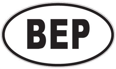 BEP - 3 Letter Initials Oval Sticker