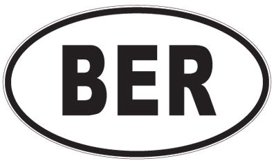 BER - 3 Letter Initials Oval Sticker