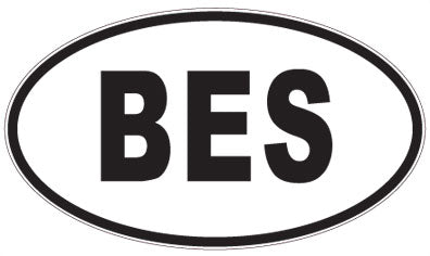 BES - 3 Letter Initials Oval Sticker