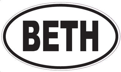 BETH - Oval Sticker