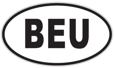 BEU - 3 Letter Initials Oval Sticker