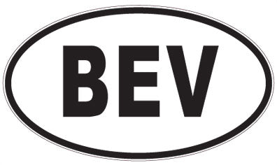 BEV - 3 Letter Initials Oval Sticker