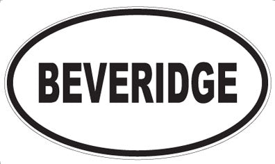 BEVERIDGE - Oval Magnet